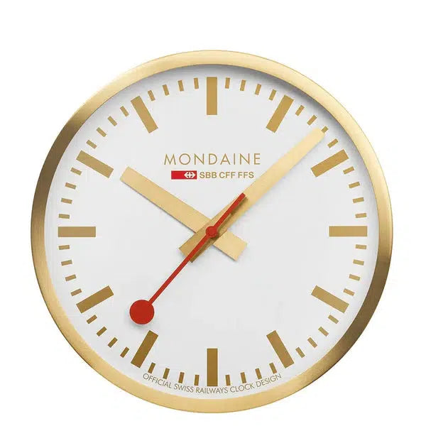 Mondaine Wall Clock Gold Tone 25cm