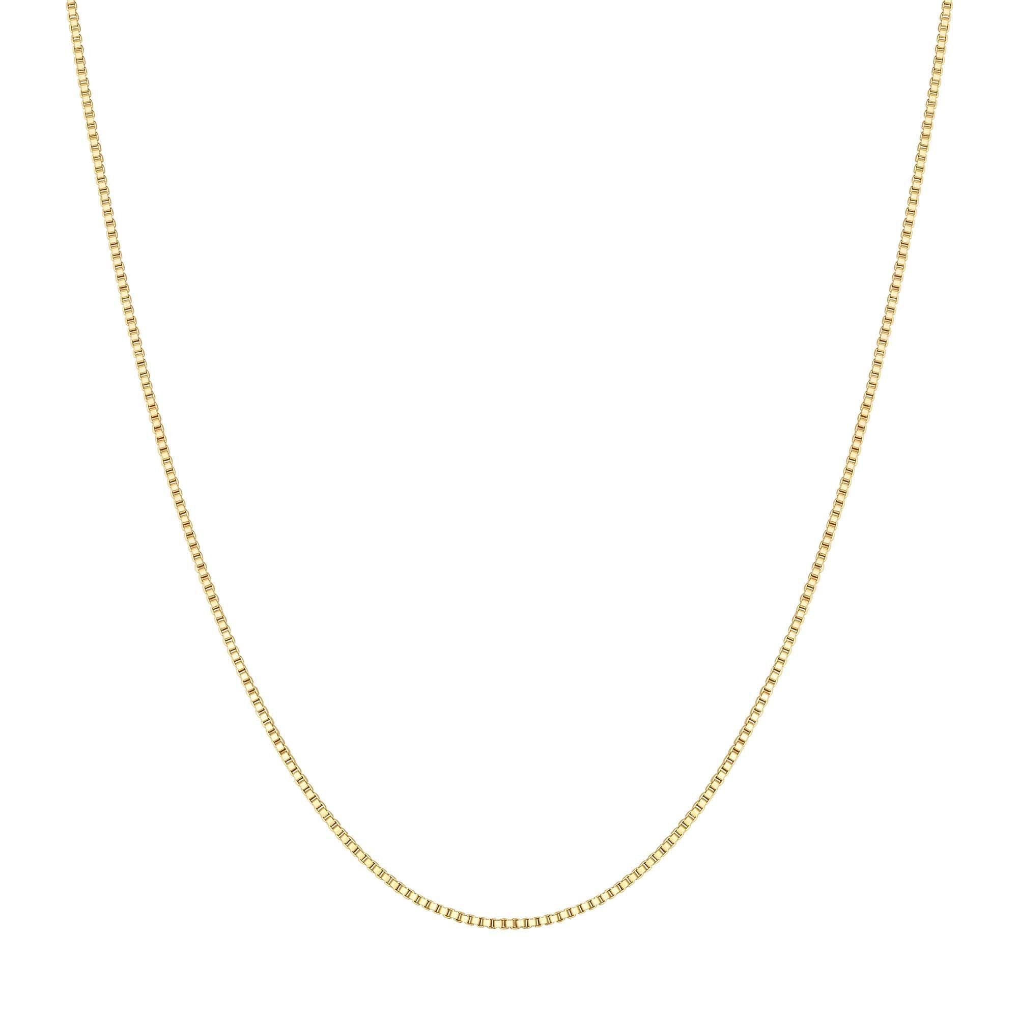 Elegant 14k Gold-Plated Sterling Silver Box Chain Necklace