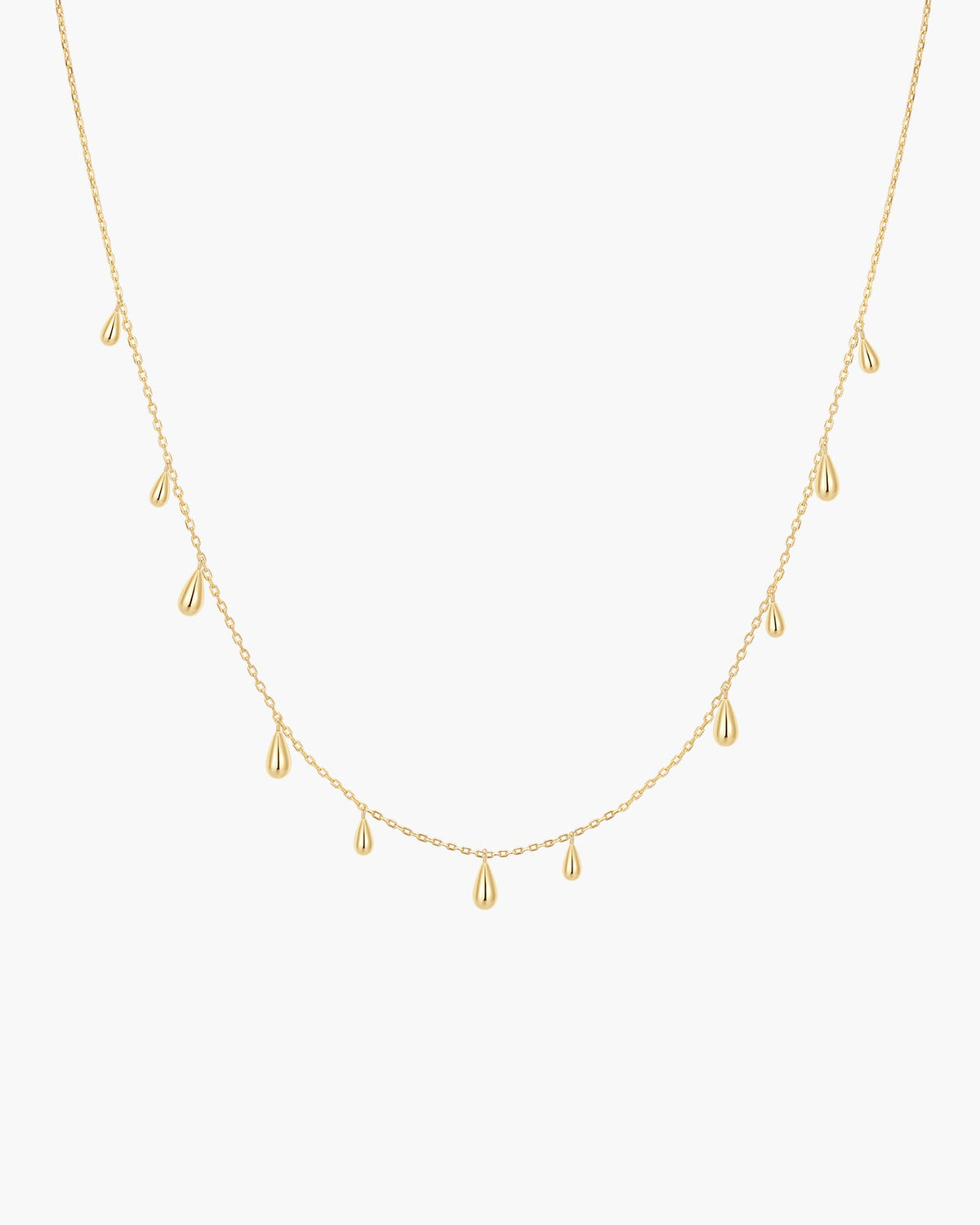 Ania Haie Fluid Light Polished Teardrop Station Necklace