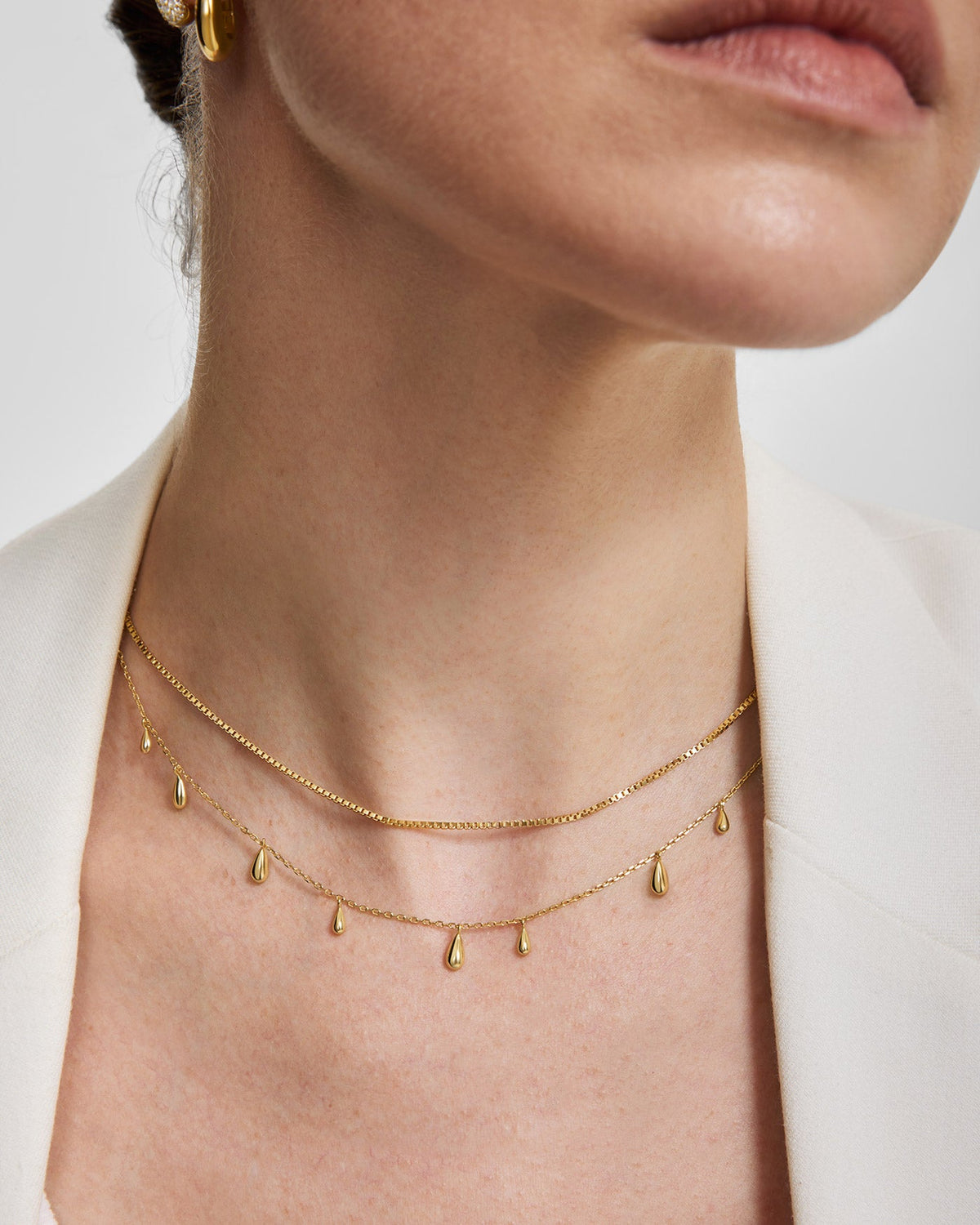 Ania Haie Fluid Light Polished Teardrop Station Necklace