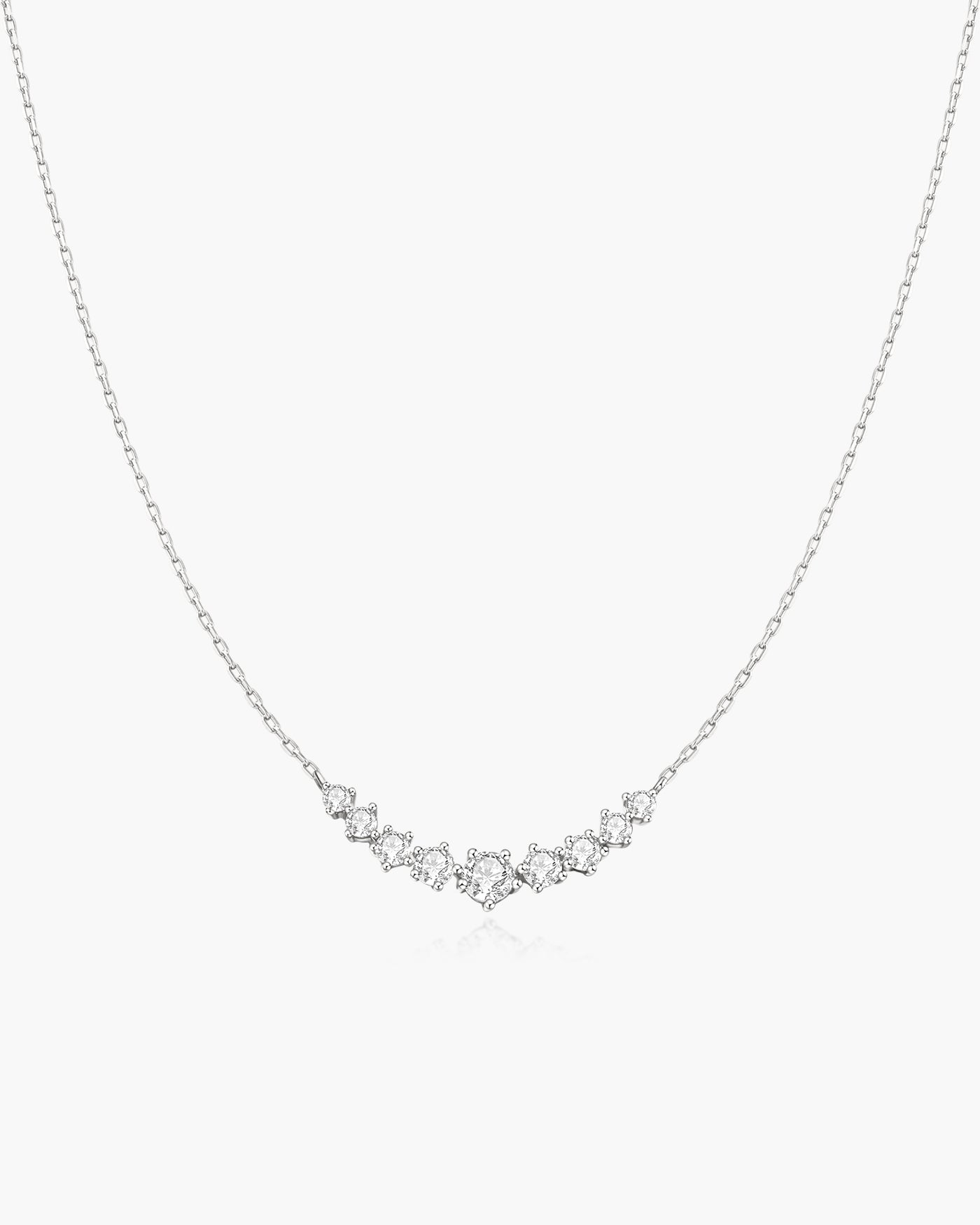 Ania Haie Silver Graduated Pave Arc Necklace