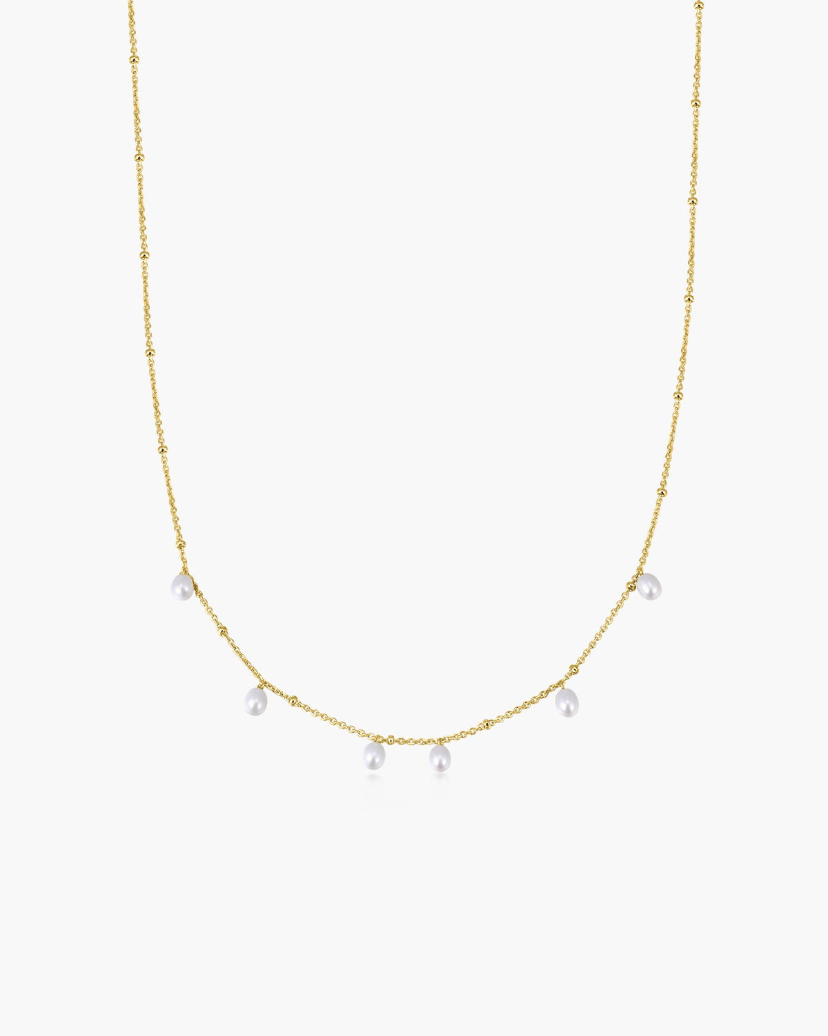 Ania Haie Gold Alternating Pearl & Bead Station Necklace