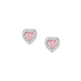 Nomination All My Love Earrings, Heart, Pink Cubic Zirconia, Silver