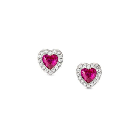 Nomination All My Love Earrings, Red Cubic Zirconia Heart, Silver