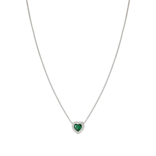 Nomination All My Love Necklace, Green Cubic Zirconia Heart, Silver
