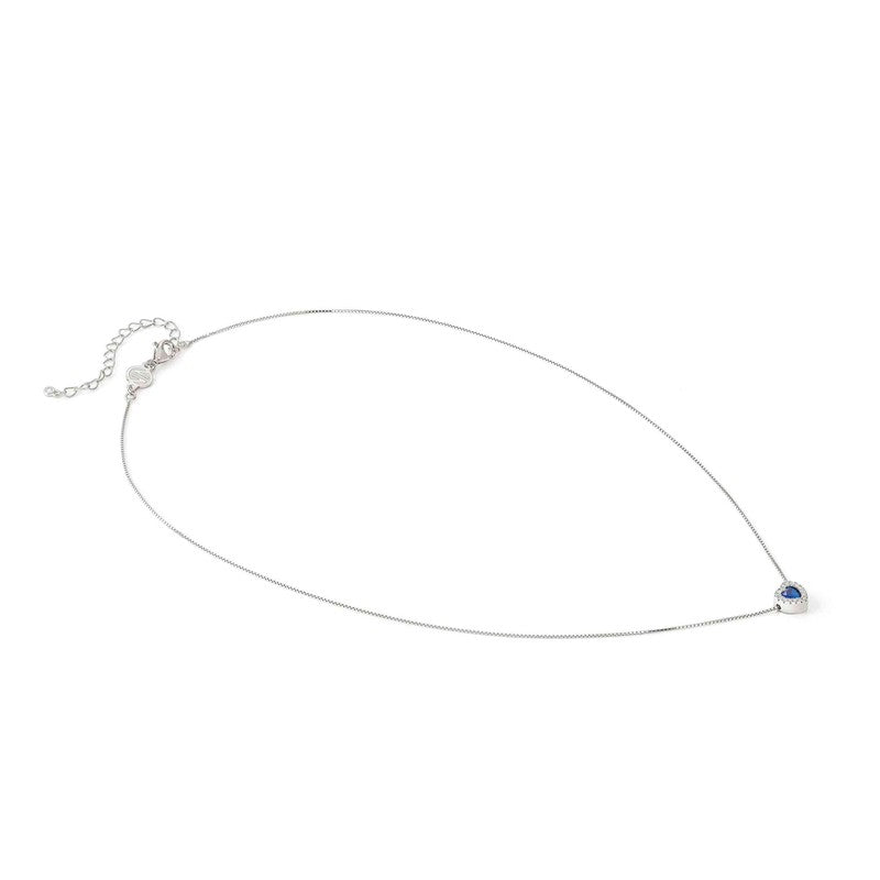 Nomination All My Love Necklace, Heart, Blue Cubic Zirconia, Silver