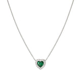 Nomination All My Love Necklace, Heart, Green Cubic Zirconia , Silver