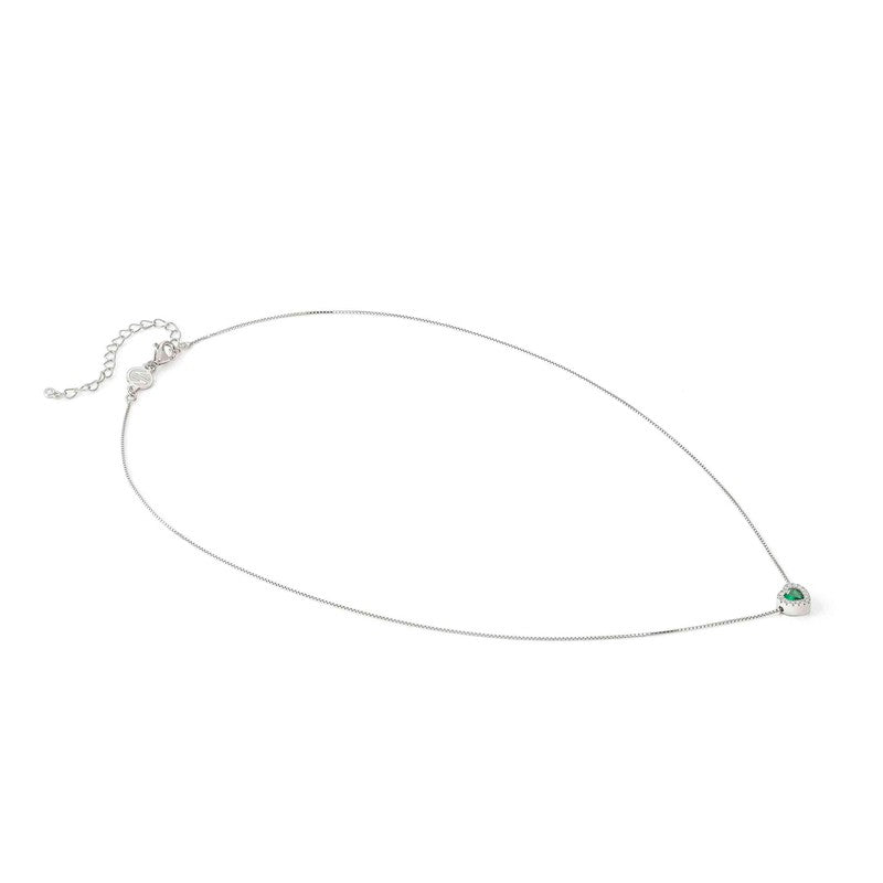 Nomination All My Love Necklace, Heart, Green Cubic Zirconia , Silver