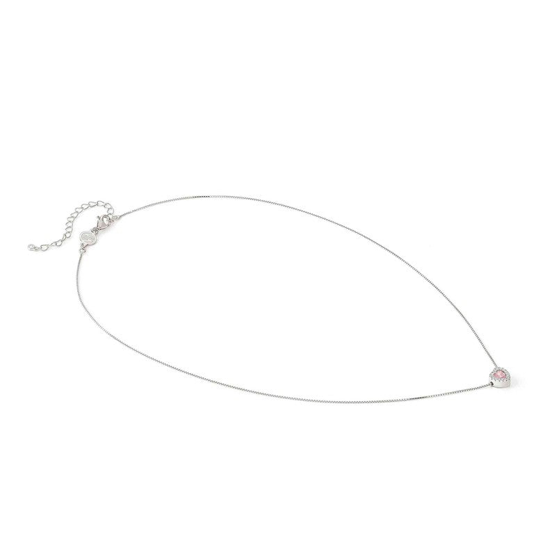 Nomination All My Love Necklace, Heart, Pink Cubic Zirconia, Silver