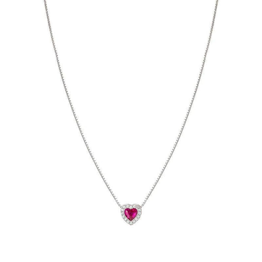 Nomination All My Love Necklace, Red Cubic Zirconia Heart, Silver