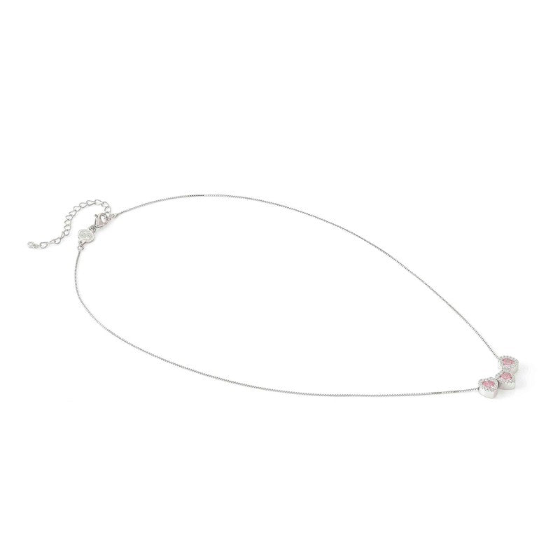 Nomination All My Love Necklace, Triple Heart, Pink Cubic Zirconia , Silver