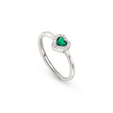 Nomination All My Love Ring, Heart, Green Cubic Zirconia, Silver