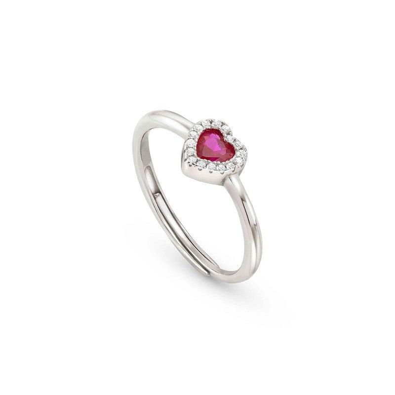 Nomination All My Love Ring, Heart, Red Cubic Zirconia, Silver