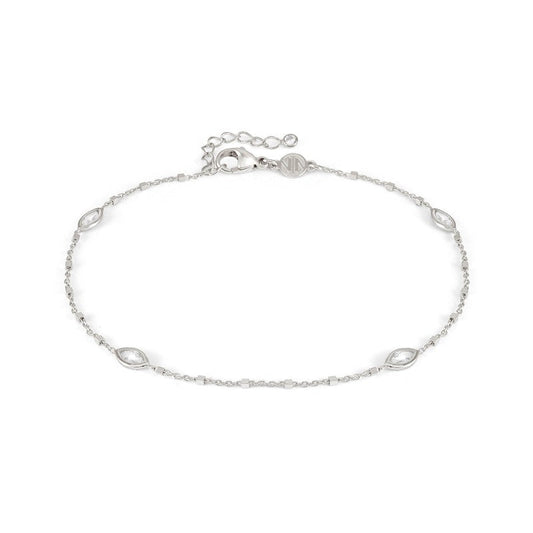 Nomination Anklets, Marquise, White Cubic Zirconia, Silver