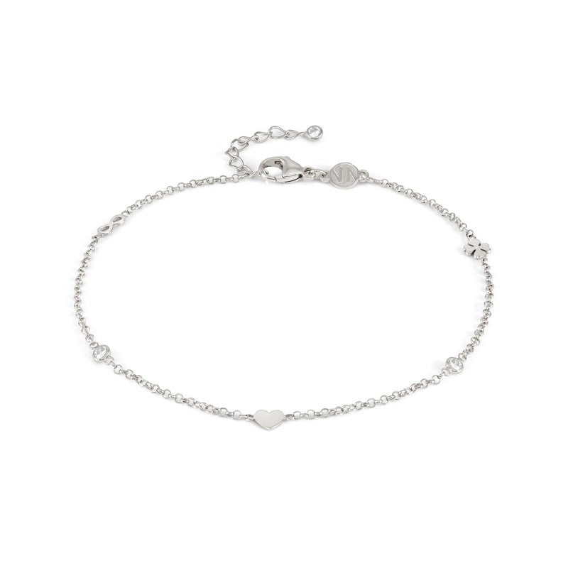 Nomination Anklets, Mixed, White Cubic Zirconia, Silver