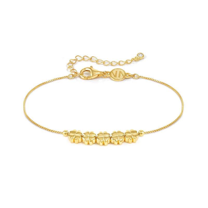 Nomination Armonia Bracelet, Four-Leaf Clovers, Gold, Sterling Silver