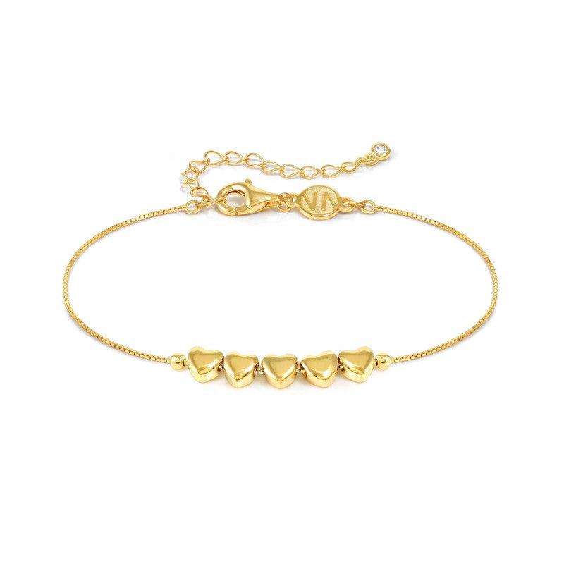 Nomination Armonica Bracelet, Hearts, Gold, Sterling Silver