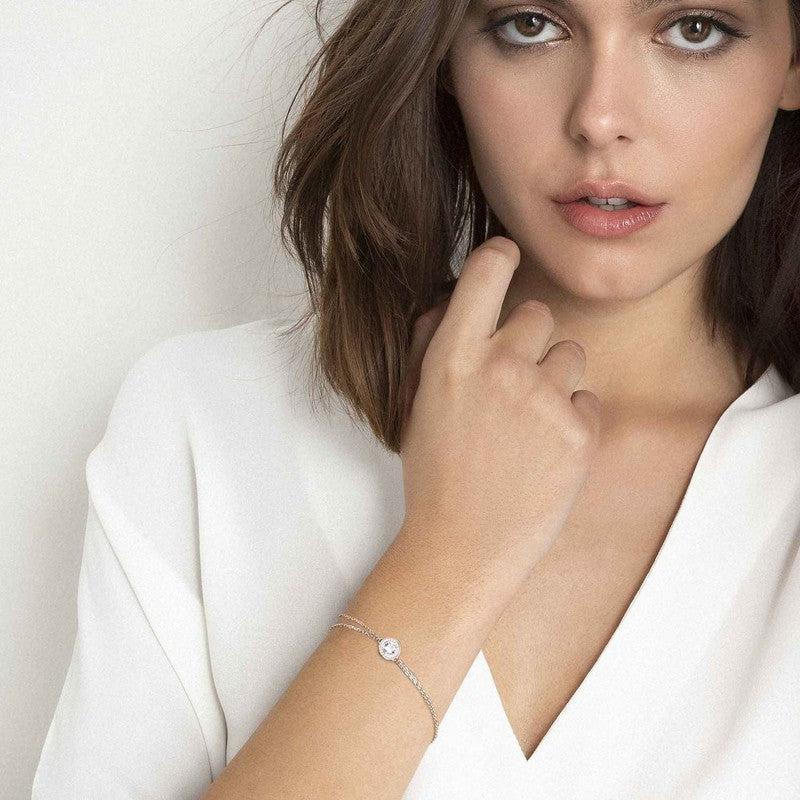 Nomination Aurea Bracelet, White & Black Cubic Zirconia, Silver