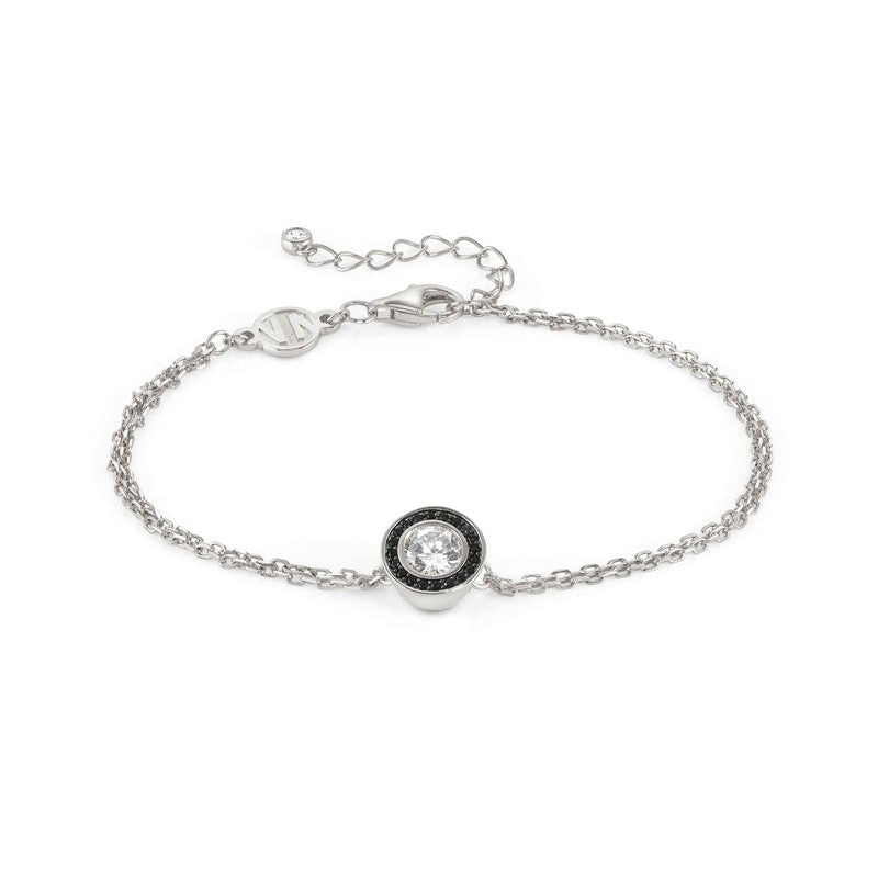 Nomination Aurea Bracelet, White & Black Cubic Zirconia, Silver
