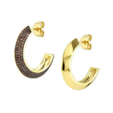 Nomination Aurea Hoop Earrings, Champagne Cubic Zirconia, 24K Gold