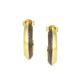Nomination Aurea Hoop Earrings, Champagne Cubic Zirconia, 24K Gold