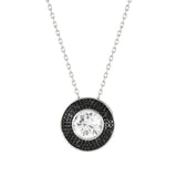 Nomination Aurea Necklace, White & Black Cubic Zirconia, Large, Silver