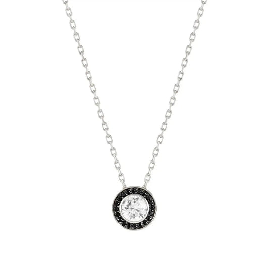 Nomination Aurea Necklace, White & Black Cubic Zirconia, Small, Silver