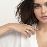 Nomination Aurea Ring, Rounded Champagne Cubic Zirconia, 24K Gold