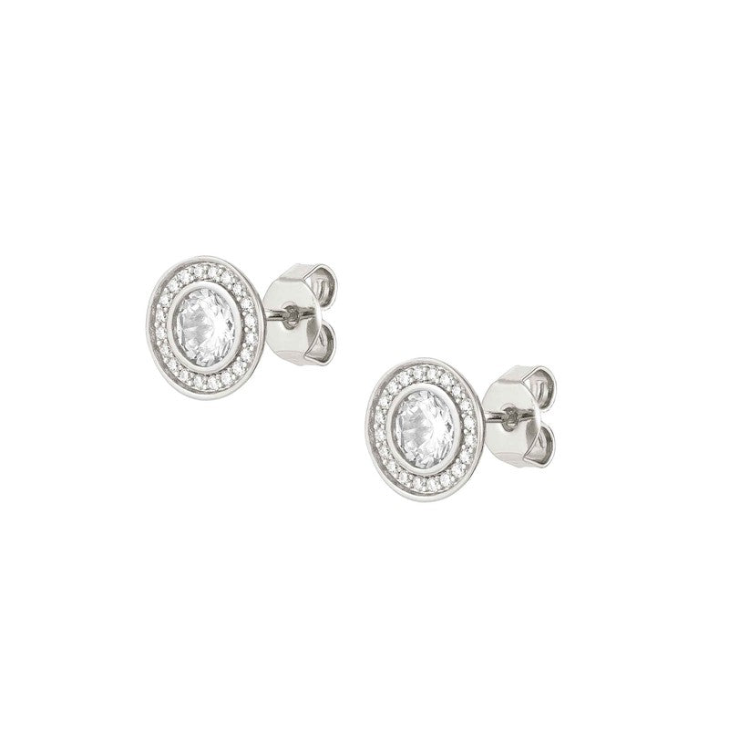 Nomination Aurea Stud Earrings, White Cubic Zirconia, Silver