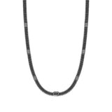 Nomination B-Yond Necklace, Hyper Edition, Washer Link Chain, Black Cubic Zirconia, Vintage Black PVD, Stainless Steel