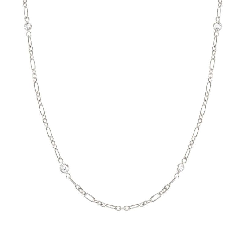 Nomination Bella Necklace, White Cubic Zirconia, Elongated, Silver