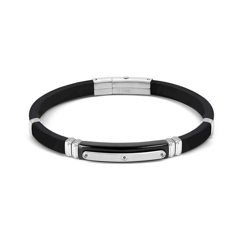 Nomination Black Rubber Stainless Steel Bracelet