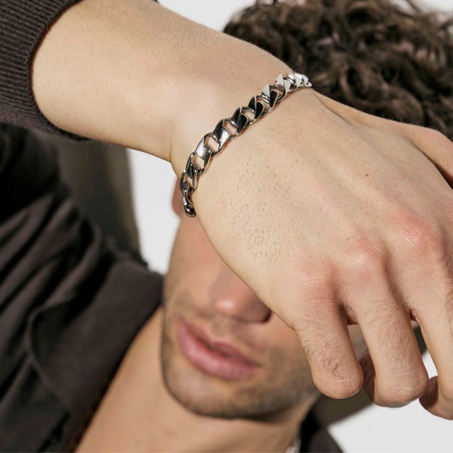 Nomination Bold Steel Flat Chain Bracelet