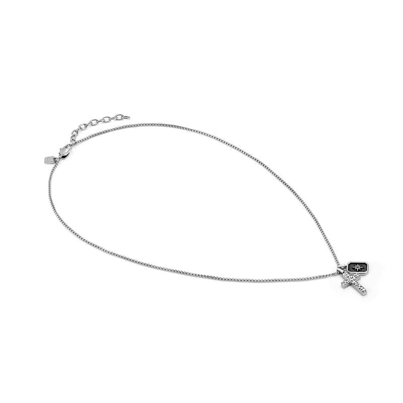 Nomination Bold Steel windrose pendant necklace, worn