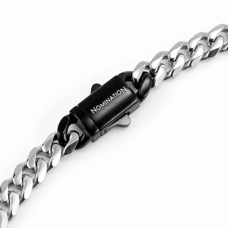 Nomination Bold Steel Curb Bracelet with PVD, Steel and Black