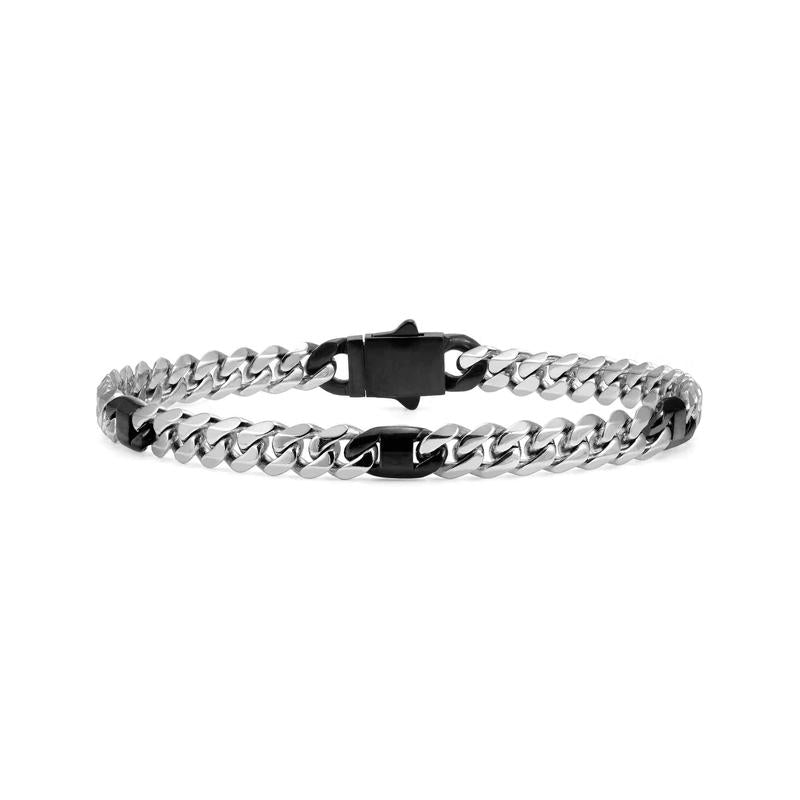 Nomination Bold Steel Curb Bracelet with PVD, Steel and Black