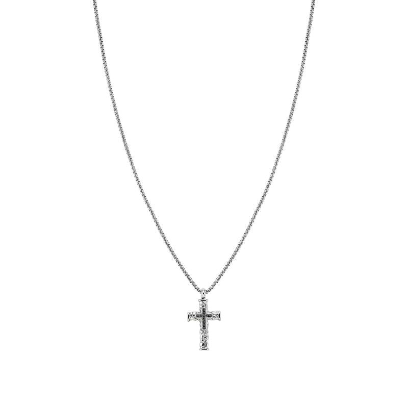 Nomination Bold Steel decorated cross necklace, detail