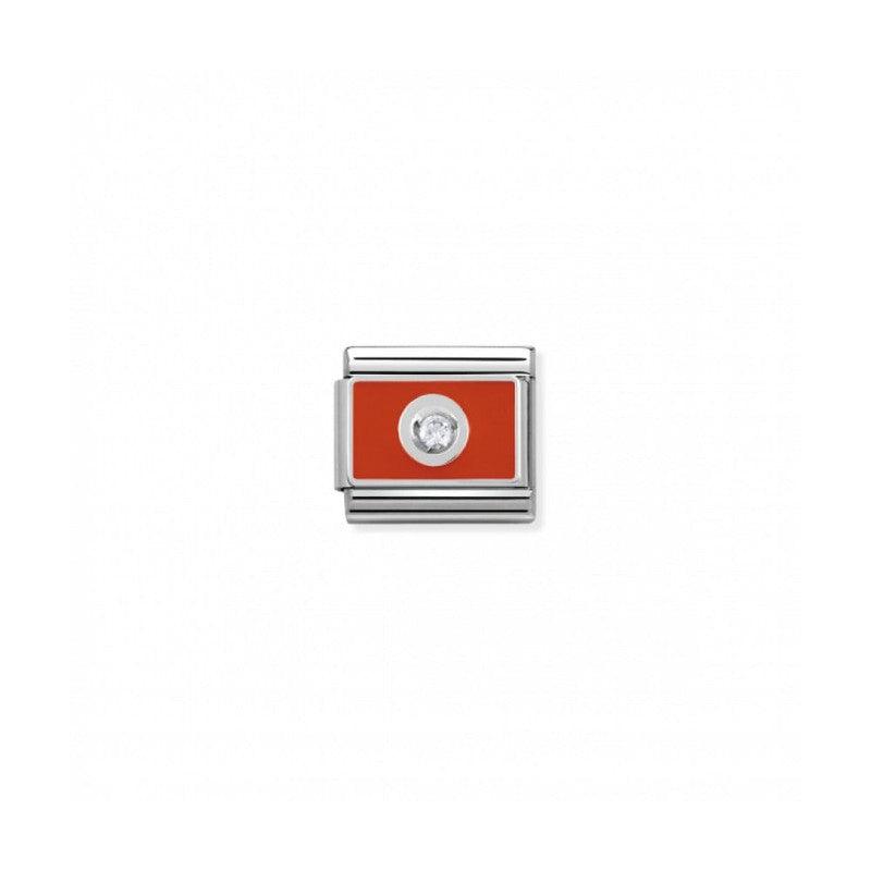 Nomination COMPOSABLE SILVER ORANGE SPARKLE LINK