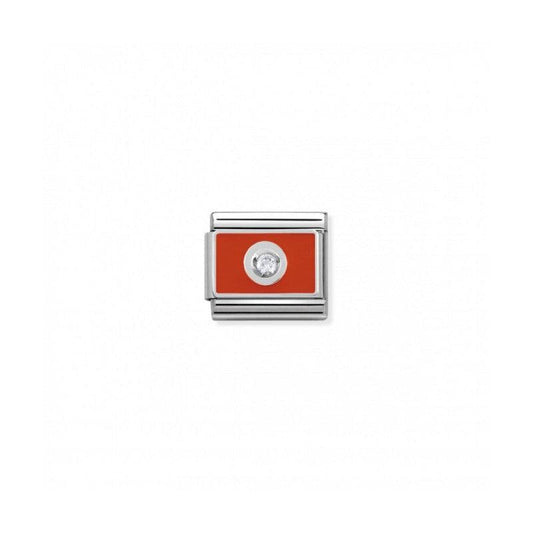 Nomination COMPOSABLE SILVER ORANGE SPARKLE LINK