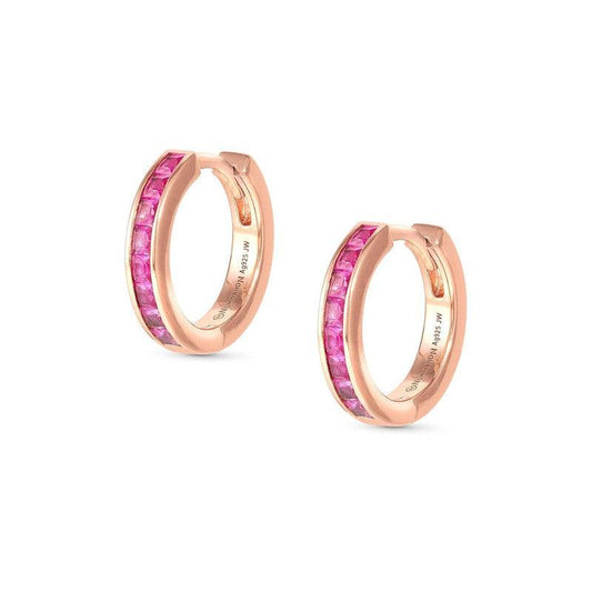 Nomination Carismatica Earrings, Hoop, Pink Cubic Zirconia, Rose Gold