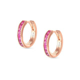 Nomination Carismatica Earrings, Hoop, Pink Cubic Zirconia, Rose Gold