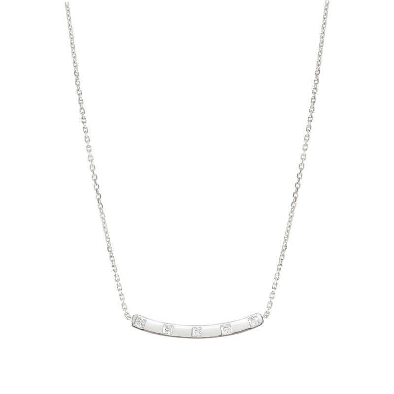 Nomination Carismatica Necklace, Bar, White Cubic Zirconia, Silver