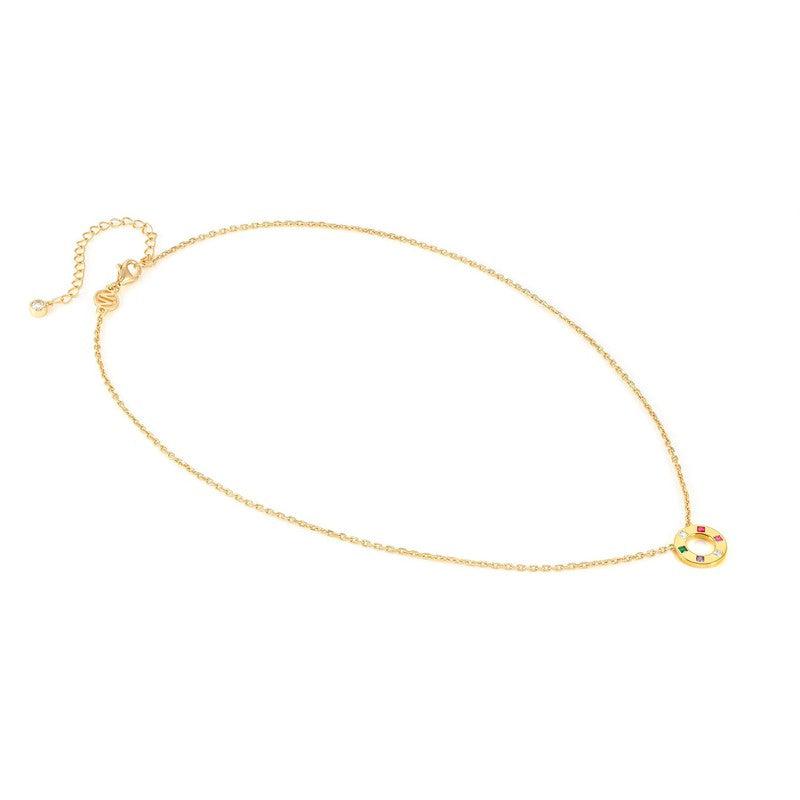 Nomination Carismatica Necklace, Circle, Multicolour Cubic Zirconia, 18K Gold