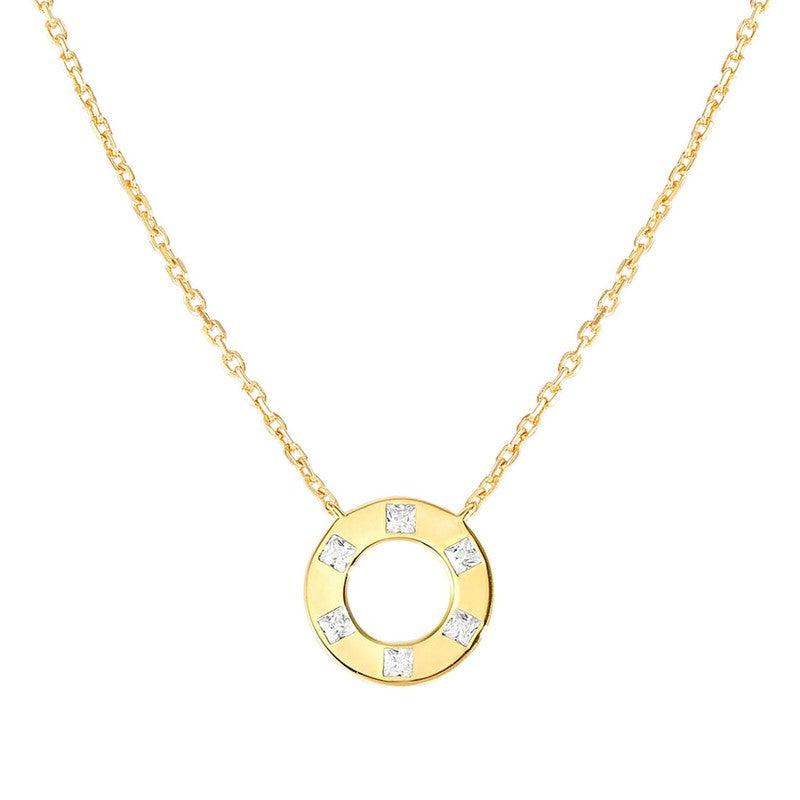 Nomination Carismatica Necklace, Circle, White Cubic Zirconia, 18K Gold