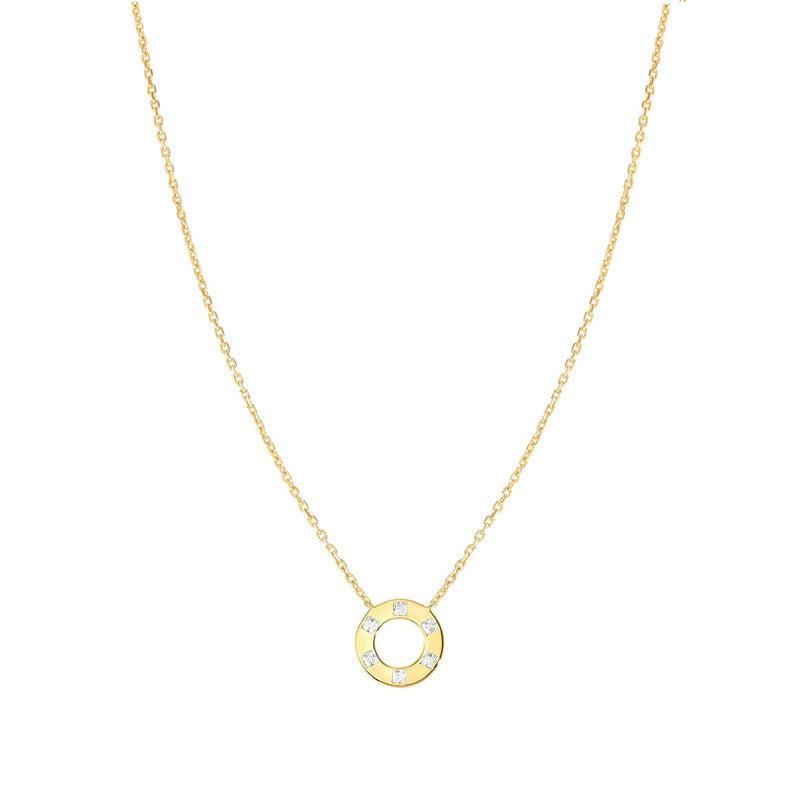 Nomination Carismatica Necklace, Circle, White Cubic Zirconia, 18K Gold