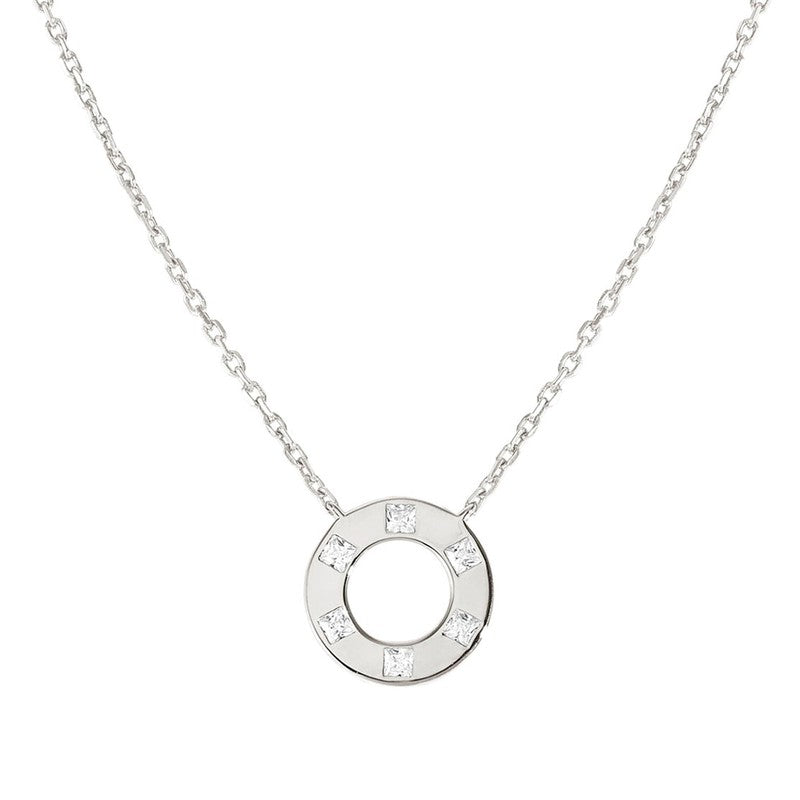 Nomination Carismatica Necklace, Circle, White Cubic Zirconia, Silver