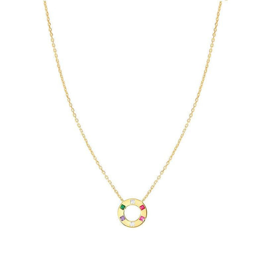 Nomination Carismatica Necklace, Gold Circle & Colourful Stones