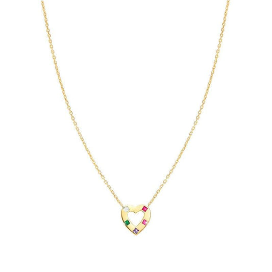 Nomination Carismatica Necklace, Gold Heart & Colourful Stones
