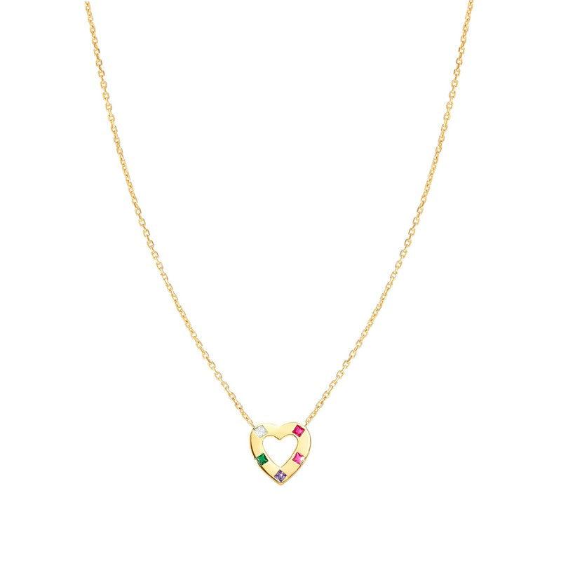Nomination Carismatica Necklace, Heart, Multicolour Cubic Zirconia, 18K Gold