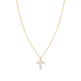 Nomination Carismatica Necklace, Large Cross, White Cubic Zirconia, 18K Gold